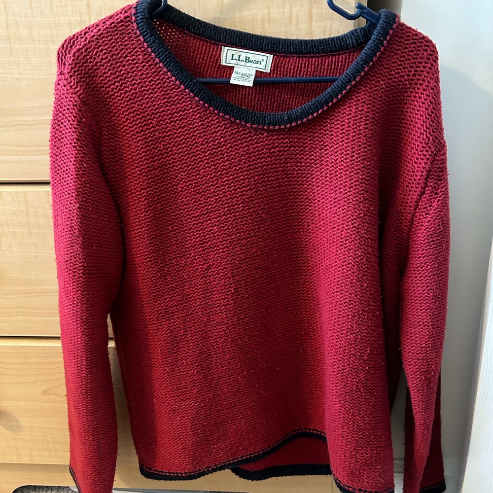 L.L. Bean Women's Crimson Crew Neck Sweater